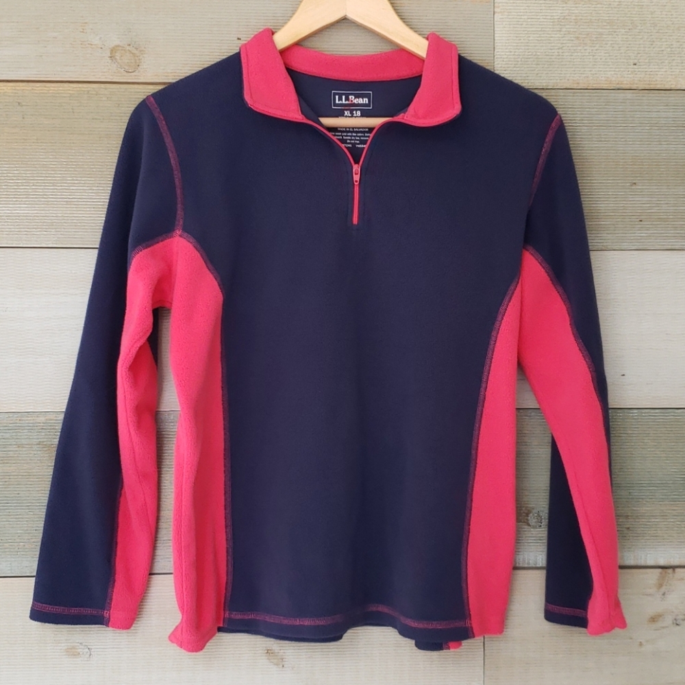 Girls L.L. Bean Quarter-Zip Fleece Pullover
